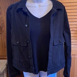 Lularoe black velvet/suede like  jean jacket